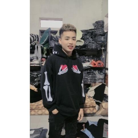 Áo Hoodie xương trái tim, áo khoác nỉ thu đông hot trend 2022