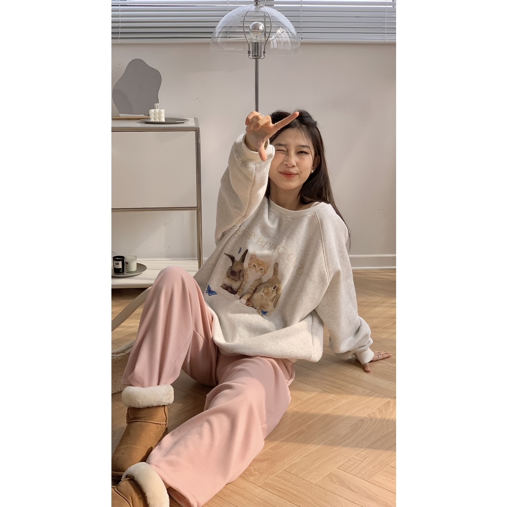 Áo nỉ bông Stop being cute TKP155 LOLLIE STUDIO