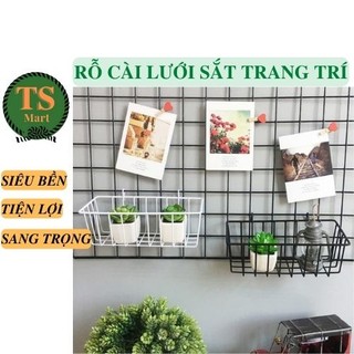 Rổ lưới rổ cài giá để đồ, khung lưới sắt trang trí để đồ đa năng