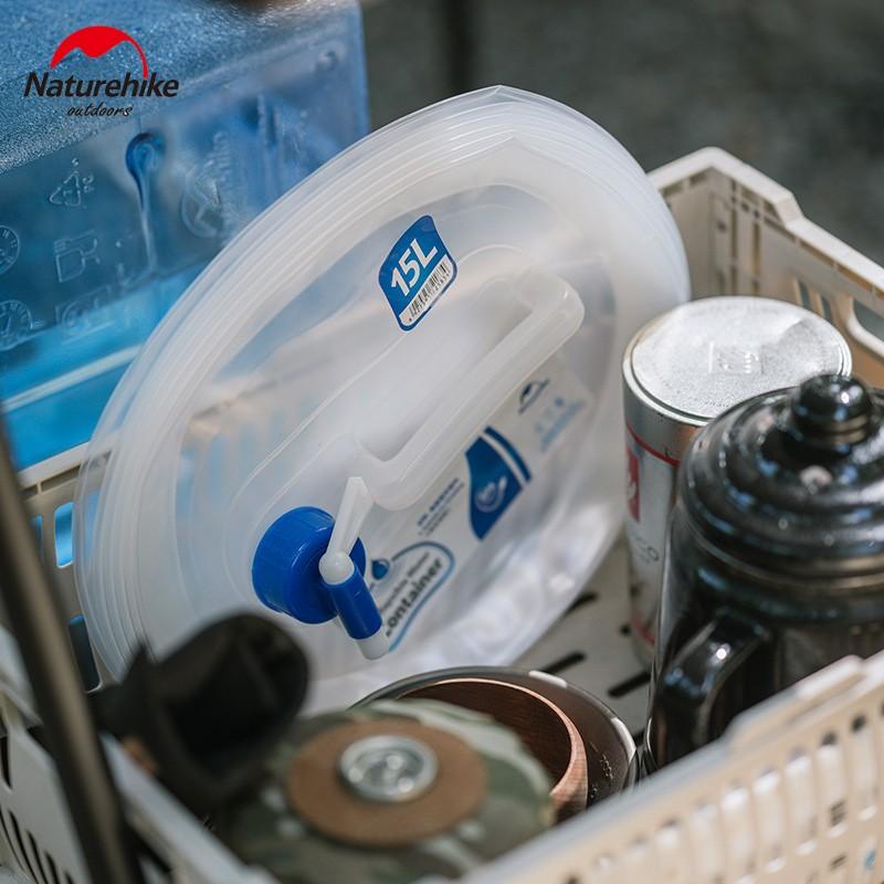 CAN, BÌNH NƯỚC GẤP GỌN 5L, 10L, 15L CẮM TRẠI DÃ NGOẠI NATUREHIKE NH14S002-T