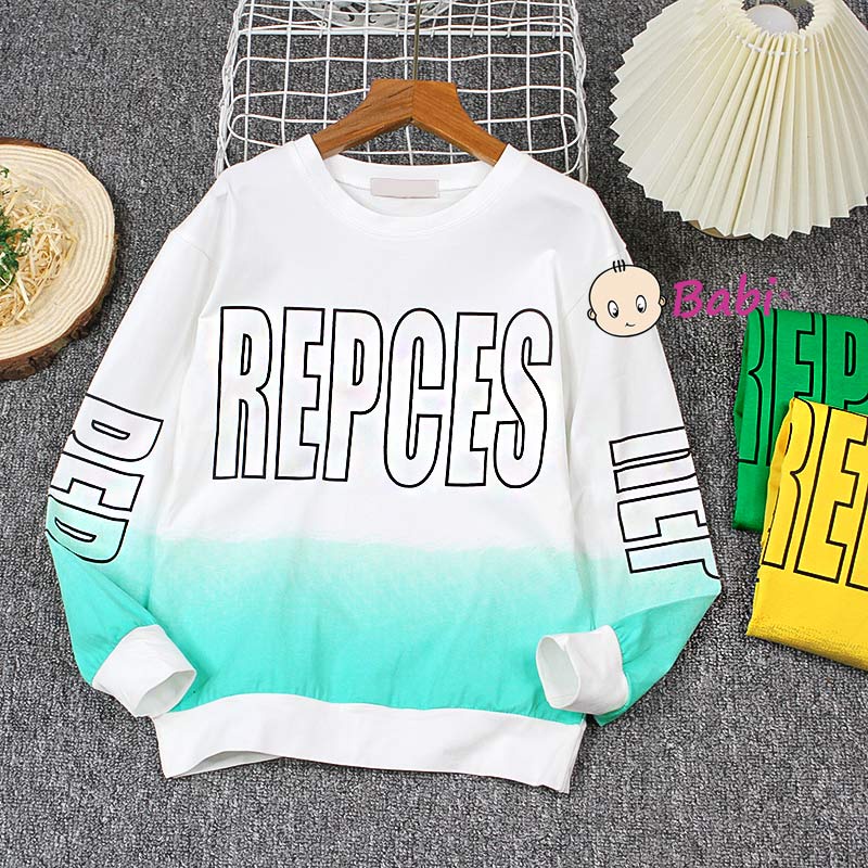 Áo sweater tay dài loang màu phong cách Hàn Quốc thời trang cho bé trai size đại 20-55kg