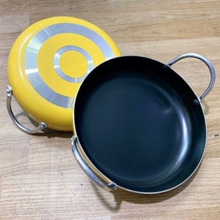 ✔ Chảo Xào 2 Quai Chống Dính Sơn Màu Red 22cm đáy bằng chống trượt, tản nhiệt nhanh