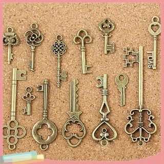 Set 13 mặt dây chuyền hình chiếc chìa khóa đa dạng kiểu Vintage độc đáo