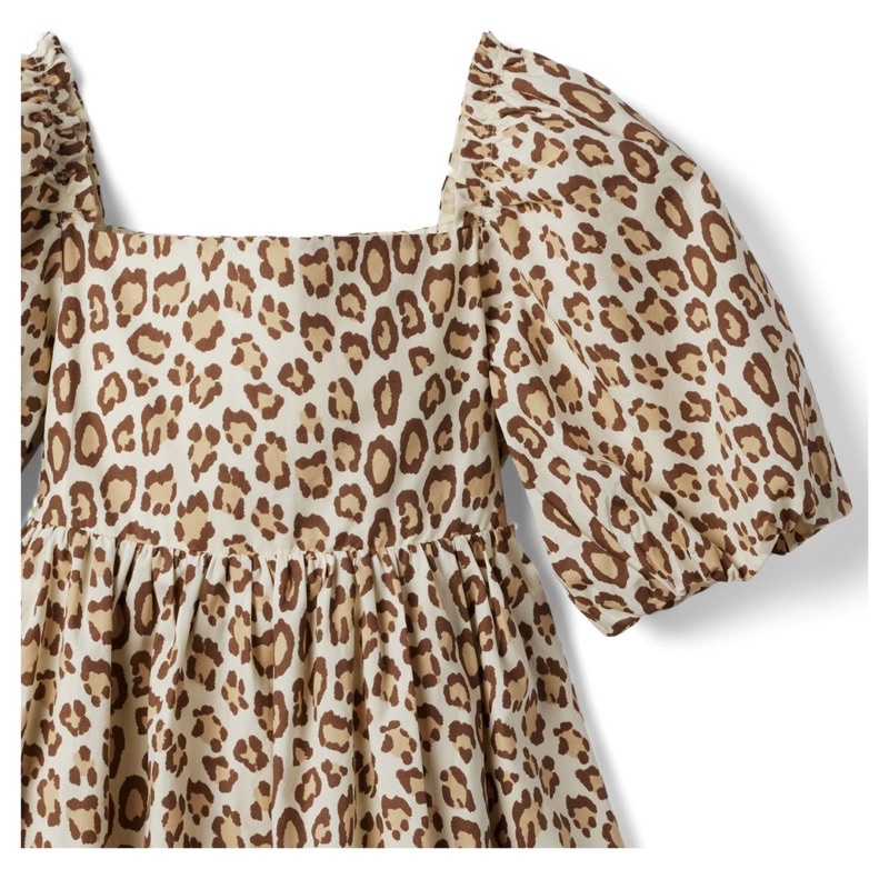 Váy bé gái Janie and Jack - LEOPARD BUBBLE SLEEVE DRESS