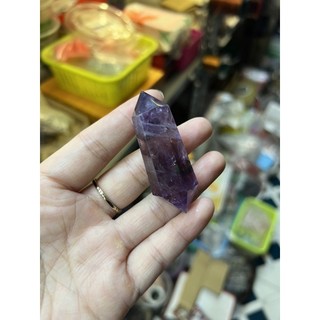 Trụ đá lục lăng tím Amethyst trong veo