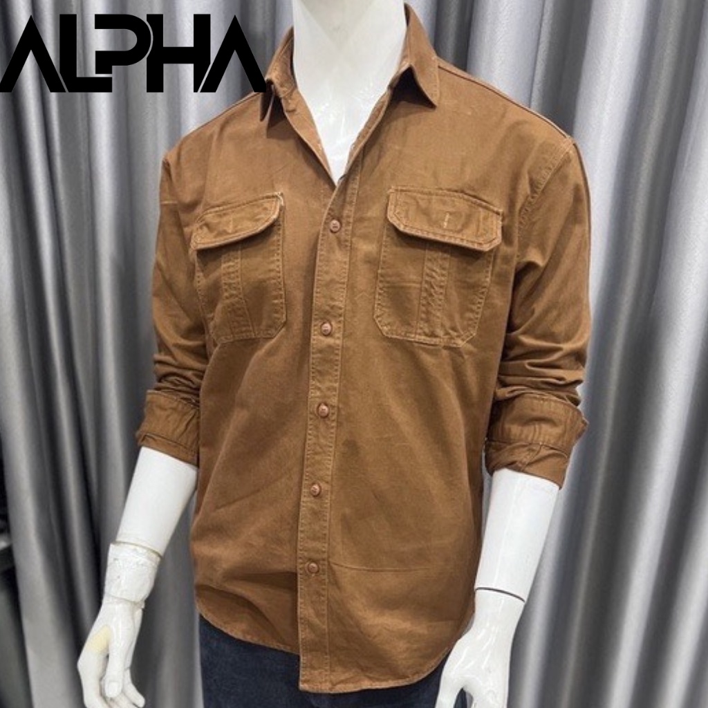 Sơ mi nam kaki 2 túi GEN ALPHA , chất vải kaki dày dặn, form slimfit thoáng mát GEN091