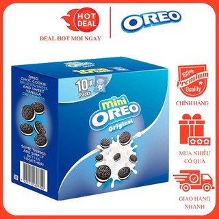Hộp 10 gói bánh quy oreo mini hương vani 20.4g/gói