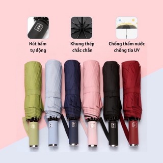 Ô che mưa cao cấp tự động gấp gọn xuất nhật mẫu mới thanh lịch dù 10 nan thép chắc khoẻ chống tia uv chất lượ