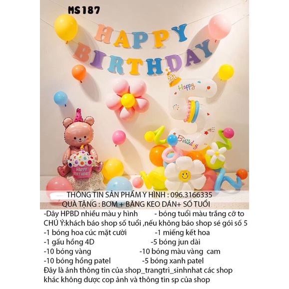 (FREESHIP)Combo sét trang trí sinh nhật,trang trí đầy tháng ,thôi nôi cho bé trai,bé gái mẫu hàn quốc,in phông tên