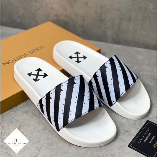 Dép Nam Nữ Quai Ngang OFF WHITE quai da siêu nét Siêu Bền & Rẻ LuyệnTrần.Store