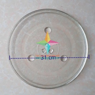 Đĩa thủy tinh lò vi sóng 3 mấu 31cm - hàng zin theo máy
