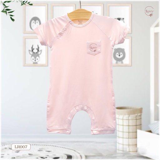 Bộ bodysuit cộc tay cài lệch Luxry nhiều màu vải sợi tre cao cấp cho bé sơ sinh đến 18 tháng