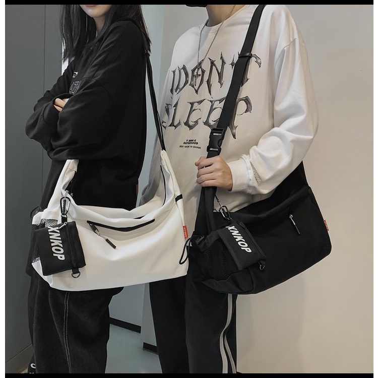 Túi Đeo Vai Màu Trơn Sức Chứa Lớn Phong Cách Nhật Bản Cho Nam