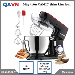 (Chính hãng Đức) Máy nhào bột Camic 1800W thố 9L - Trộn được 1.2 kg bột khô - làm chả giò, trà bông, salad- BH 1 năm