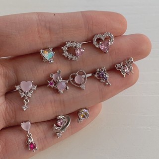 1 khuyên thép không rỉ màu hồng jesse store