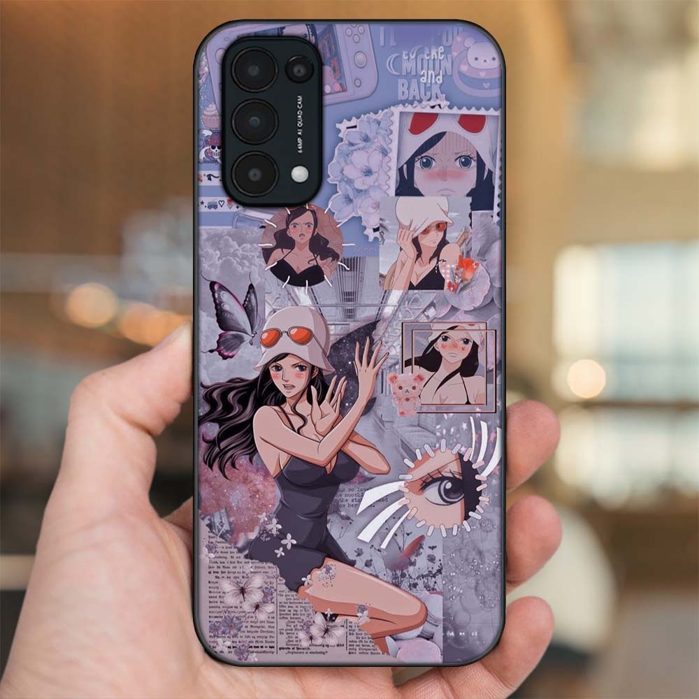 Ốp lưng Oppo Reno 5 viền đen in hình Nico Robin One Piece Đảo Hải Tặc