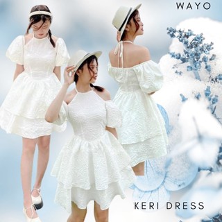 [Keri Dress] Đầm WAYO cổ yếm tay bồng trễ vai dạo phố xinh đẹp