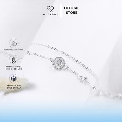 Lắc Tay Bạc 925 Blue Peach Milky Way VN - Đá Trắng LT623