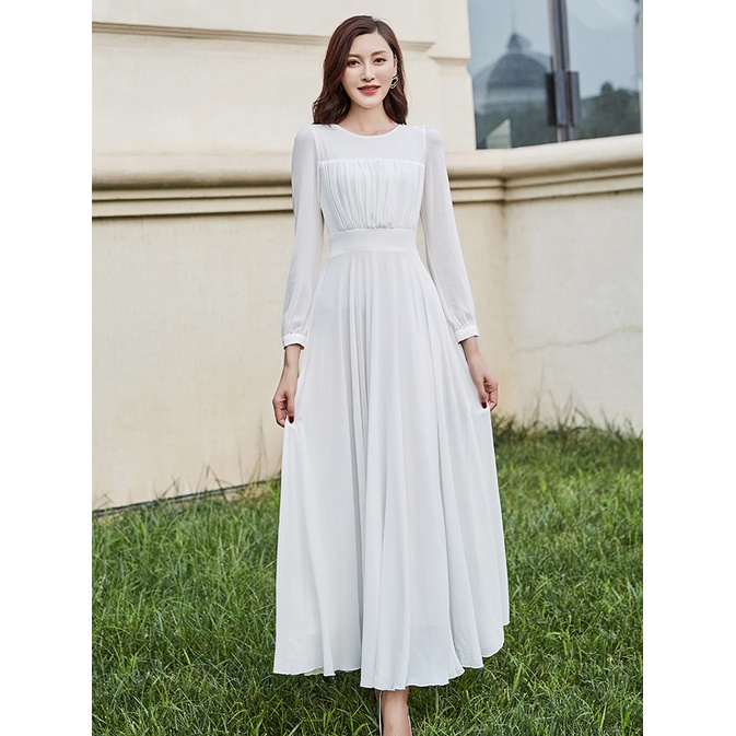 ĐẦM MAXI XÒE NHÚNG NGỰC 2075
