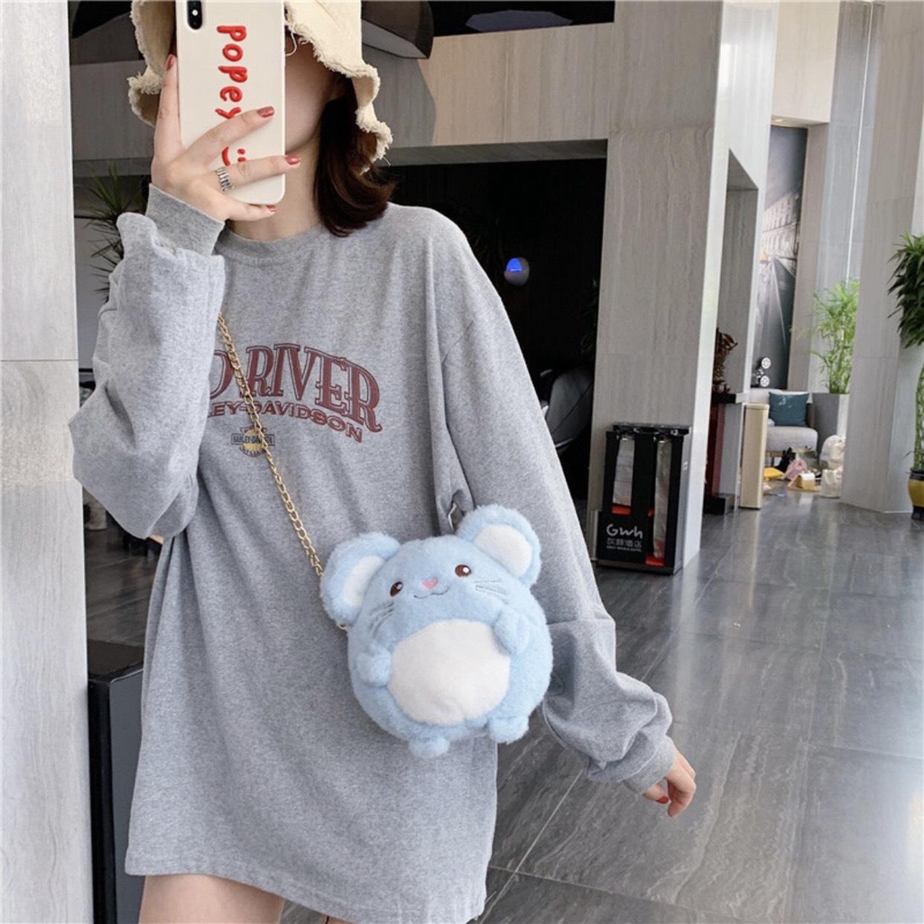 Túi Đeo Chéo Gấu Bông Hình Con Chuột Dây Xích - Túi Đeo Vai Xinh Xắn