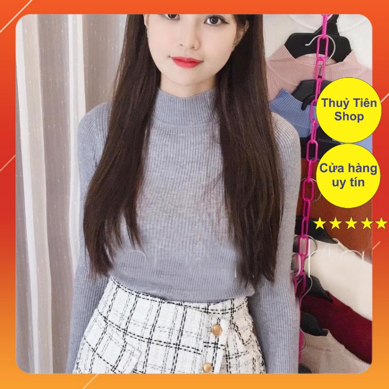Áo Len Tăm Cổ 3 Phân Dài Tay- Áo Len tăm giữ nhiệt