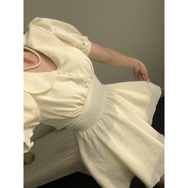 Mell08 dress - Váy ngắn dáng xoè cổ sen dễ thương Onmellem
