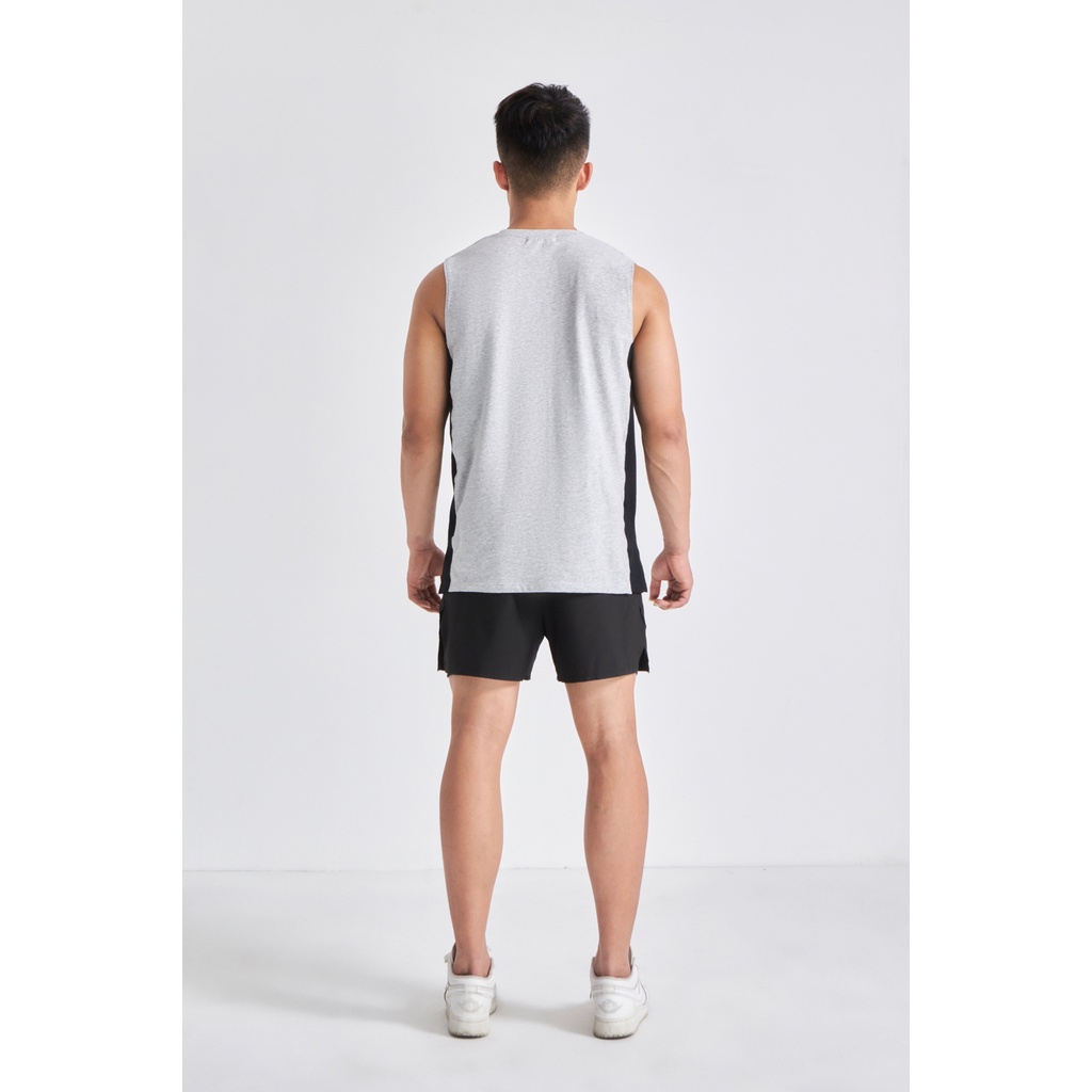 Áo Tanktop Mix Xám Viền Đen Cotton Thấm Hút Mồ Hôi WHISTL3