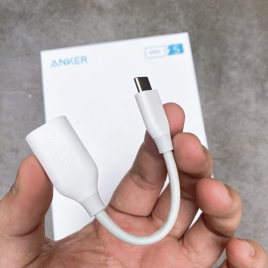 OTG Type C ANKER  USB-C to USB 3.1 tốc độ 5Gbps - A8165 Laptop Macbook Mac Samsung cắm chuột Led truyền dữ liệu tốc cao