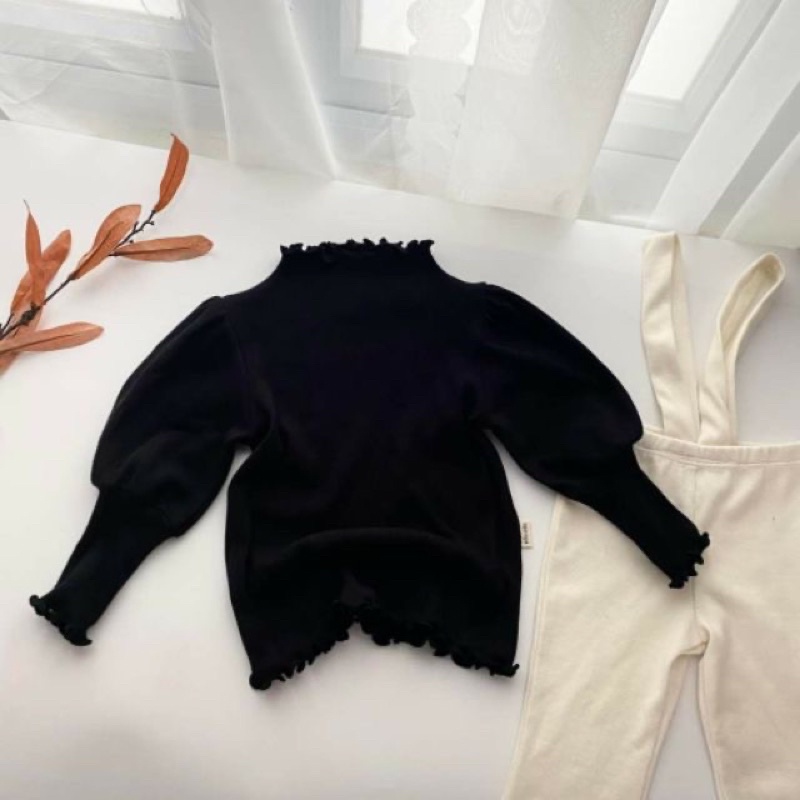 áo cổ lọ tay bồng len đáng yêu nhiều màu