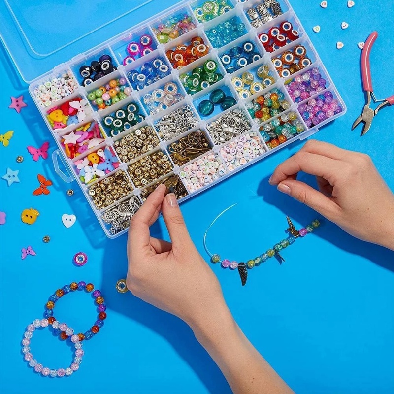 Hộp Nhựa 24 Ngăn Đựng Trang Sức Chất Lượng Cao Tiện Lợi Dễ Sử Dụng