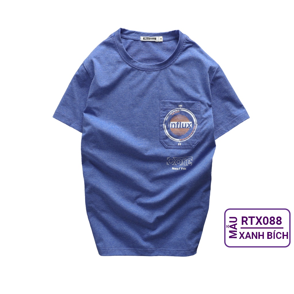 Áo thun cổ tròn nam đẹp, áo cộc nam đẹp, cotton vnxk, 4 chiều, đơn giản, họa tiết, big size RIOOSHOP RTT006