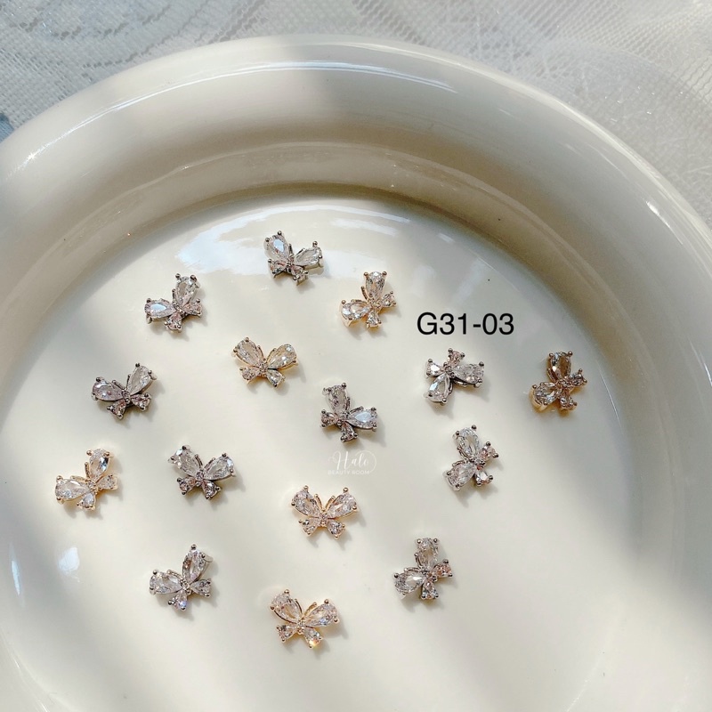 Charm bướm , nơ cao cấp lấp lánh