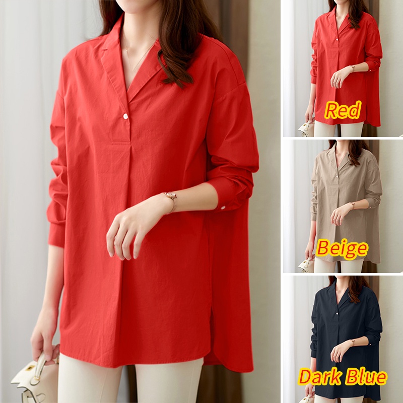 ZANZEA Áo Sơ Mi Tay Dài Thanh Lịch Thời Trang Phong Cách Hàn Quốc Cho Nữ