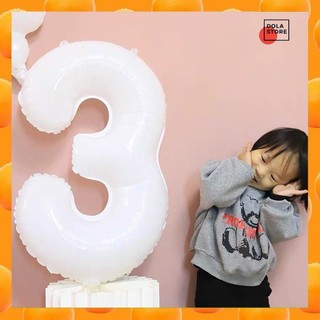 Bóng trắng số 3 trang trí xinh