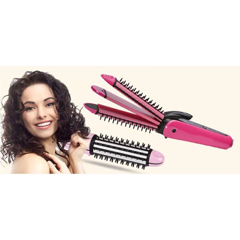 Máy kẹp tóc 3 IN 1 NOVA (Uốn, Duỗi, Bấm) , dụng cụ làm tóc đa năng BAOCHAUSTORE168