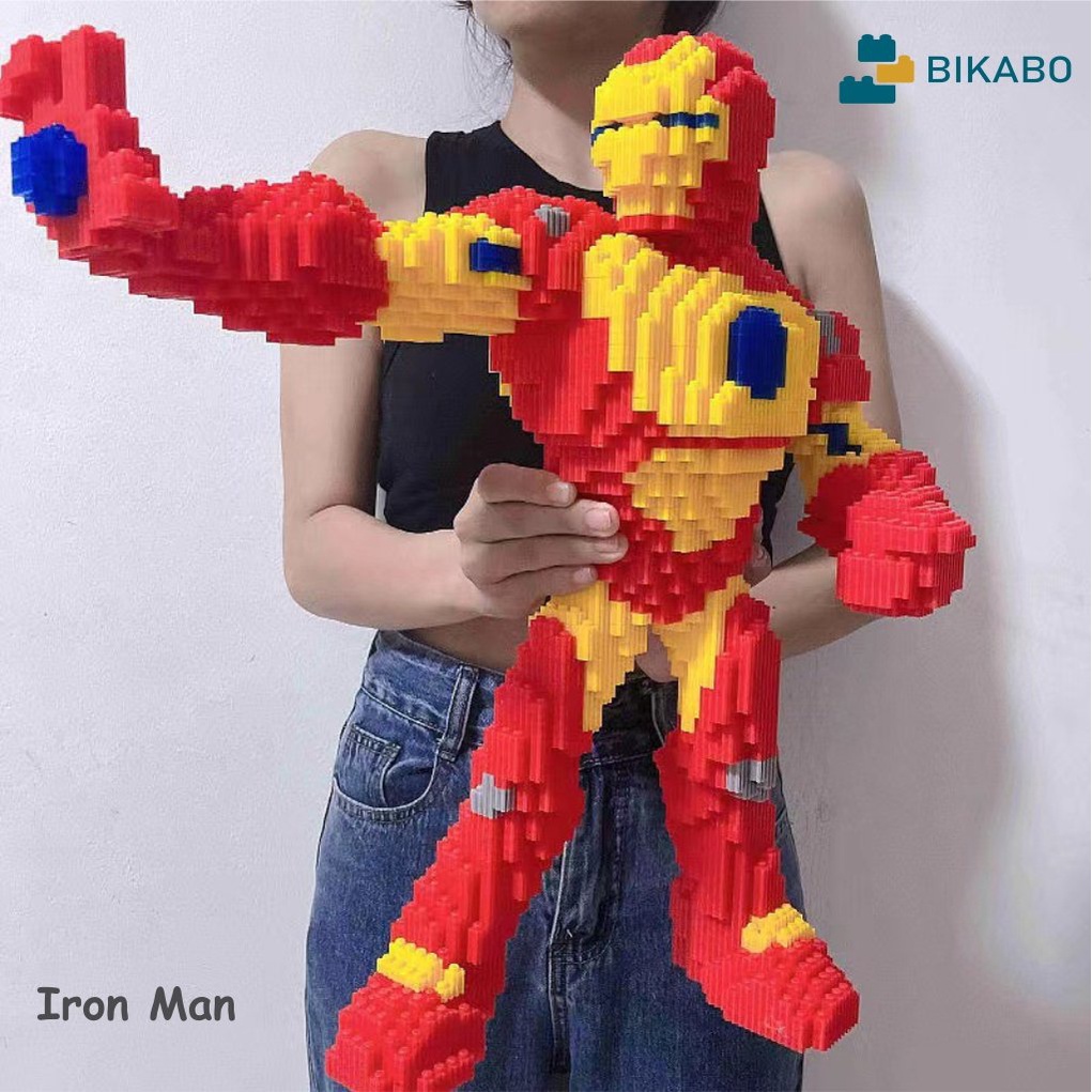 Mô hình lắp ráp thần tài 2400 chi tiết tặng kèm búa gõ, đồ chơi lắp ráp mô hình bearbrick tặng mô hình mini, BIKABO