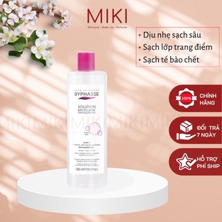 Tẩy trang Byphasse Solution Micellaire 500ml làm sạch lớp trang điểm và tbc Dành Cho Mọi Loại Da