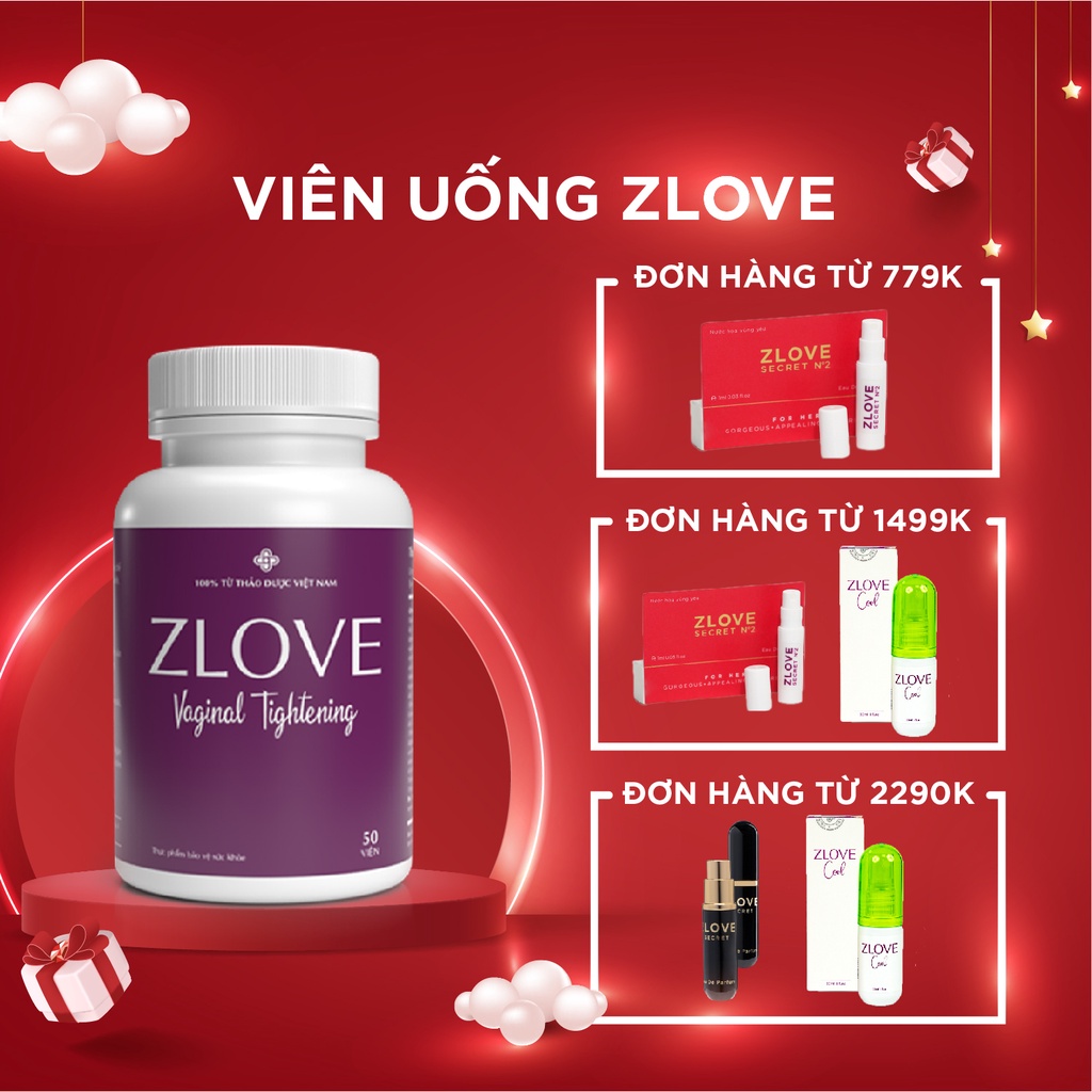 Zlove - se khít, bôi trơn làm hồng vùng kín, tăng cường estrogen, tăng cường sức khỏe ( hộp 50 viên )