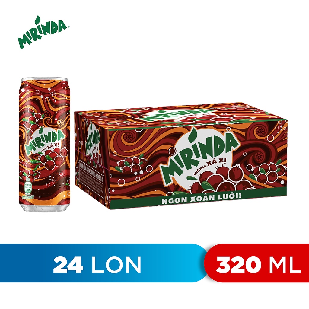 Thùng Mirinda Xá Xị 24 Lon x 320ml - Mẫu xuân 2023