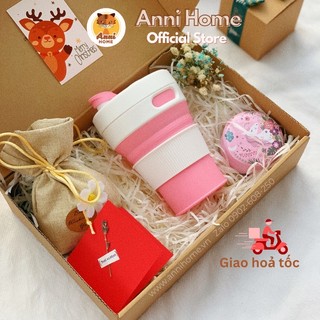 Travel Gift Box set quà tặng ly gấp gọn du lịch, nến thơm, túi thơm dành cho bạn gái, quà sinh nhật, quà Giáng Sinh