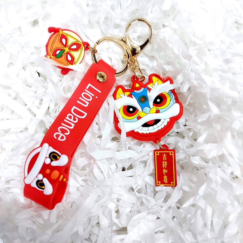Móc Khóa Hình Đầu Kì Lân, Sư Tử May Mắn - Phụ kiện túi xách, balo đẹp mắt