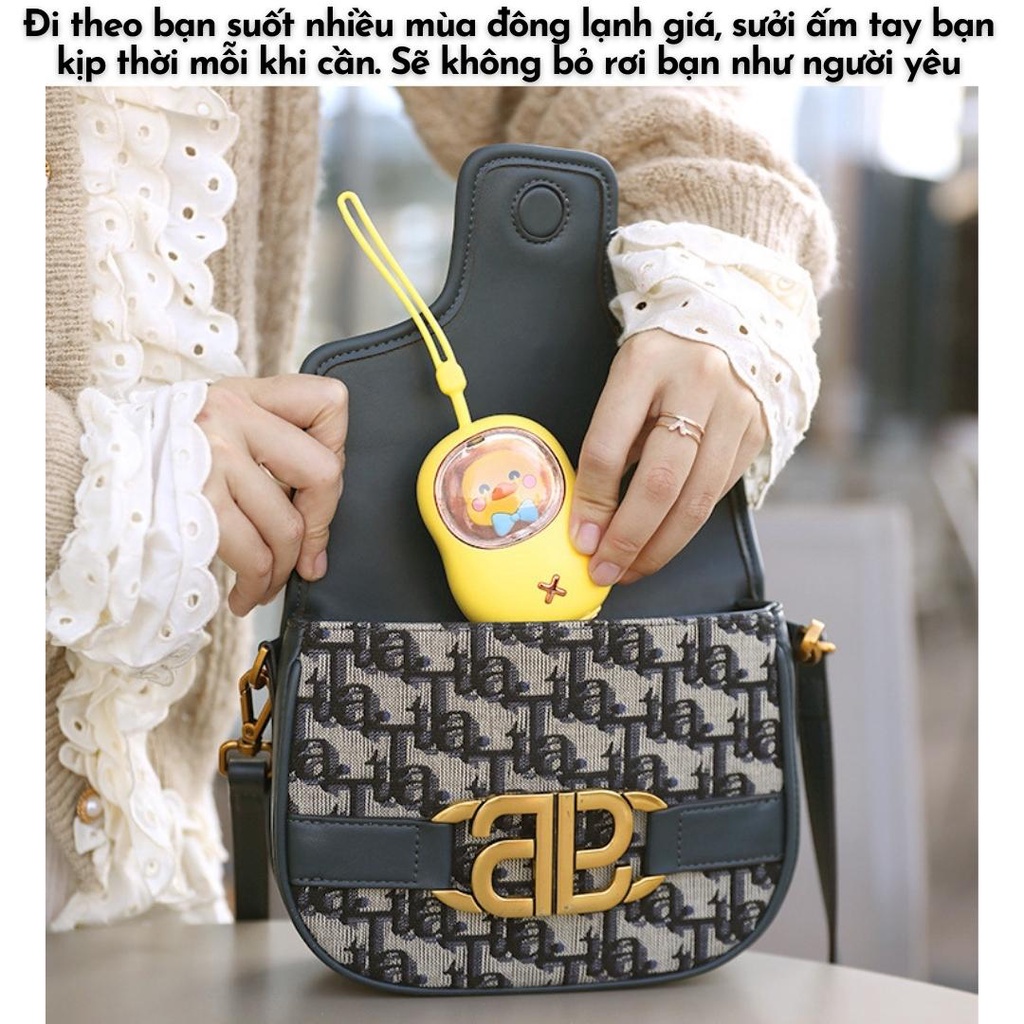 Máy sưởi mini cầm tay, máy sưởi tay mini chân sạc Type-C hình vịt vàng dễ thương nhỏ gọn sưởi ấm bàn tay