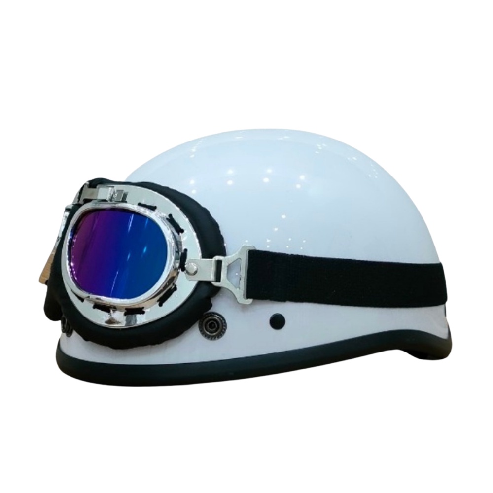 Mũ Bảo Hiểm HESA 1/2 Đầu Màu Trắng Hàng Chính Hãng Bảo Hành 5 Năm