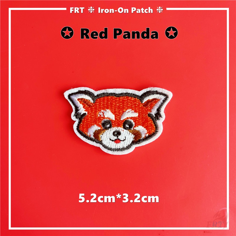 ☸ Sticker Ủi Thêu Hình Gấu Trúc Đỏ ☸ 1 Huy Hiệu Cài Áo Hình Động Vật Dễ Thương