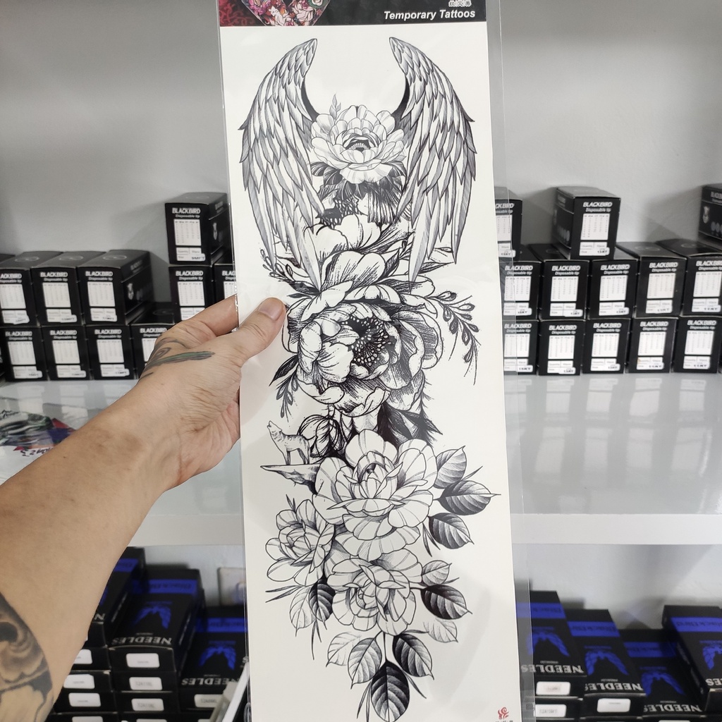 Hình Xăm Dán 170x480mm Full Tay , Nửa Lưng Chống Nước