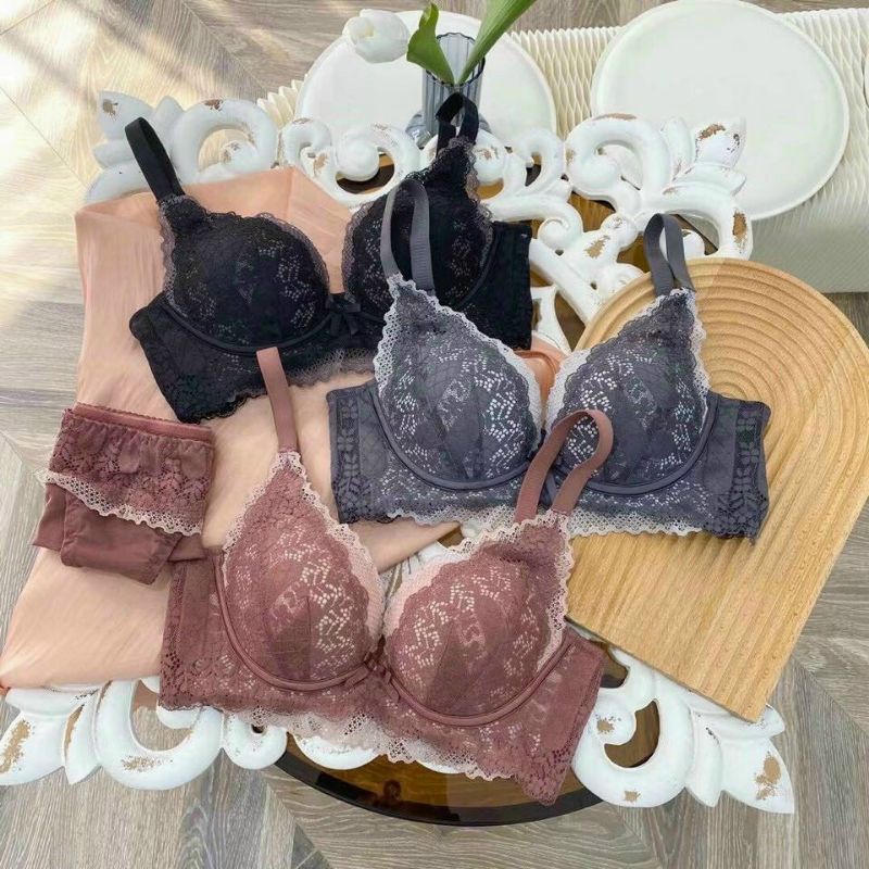 Bộ Đồ Lót Ren Sisterhood, Áo Lót Ren Không Gọng Siêu Mềm Nâng Ngực