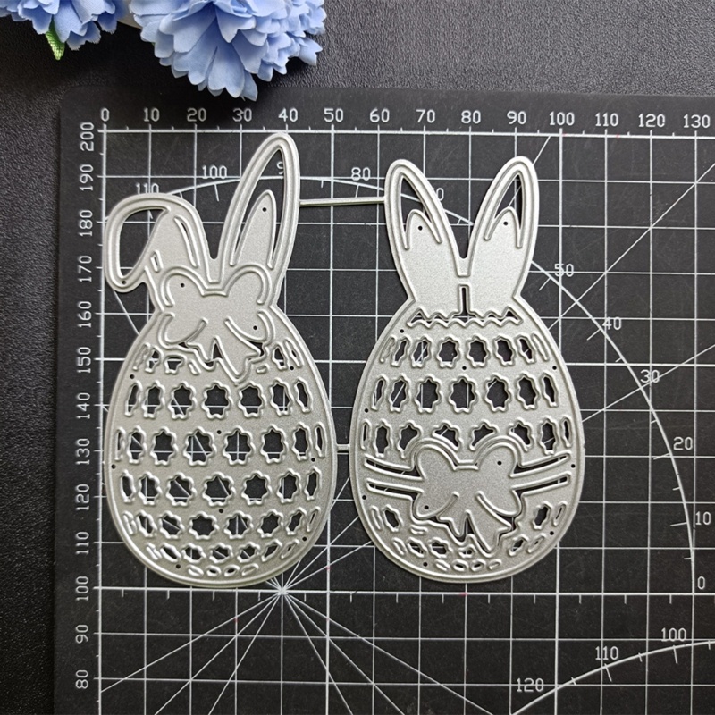 Khuôn Cắt Giấy Làm Từ Kim Loại Hình Thỏ Phục Sinh Trang Trí Scrapbook
