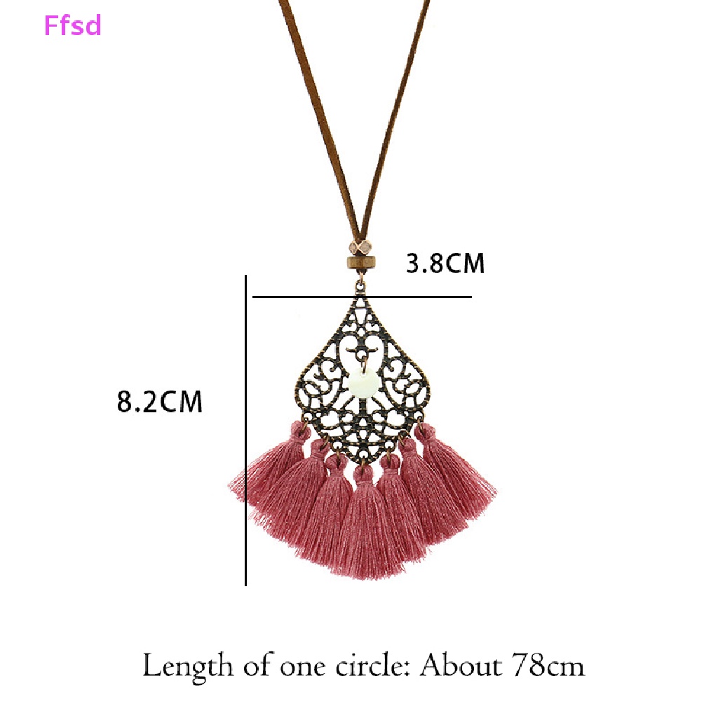 {Ffsd} Vòng Cổ Choker Dáng Dài Mặt Tua Rua Trang Sức Vintage Bán Chạy