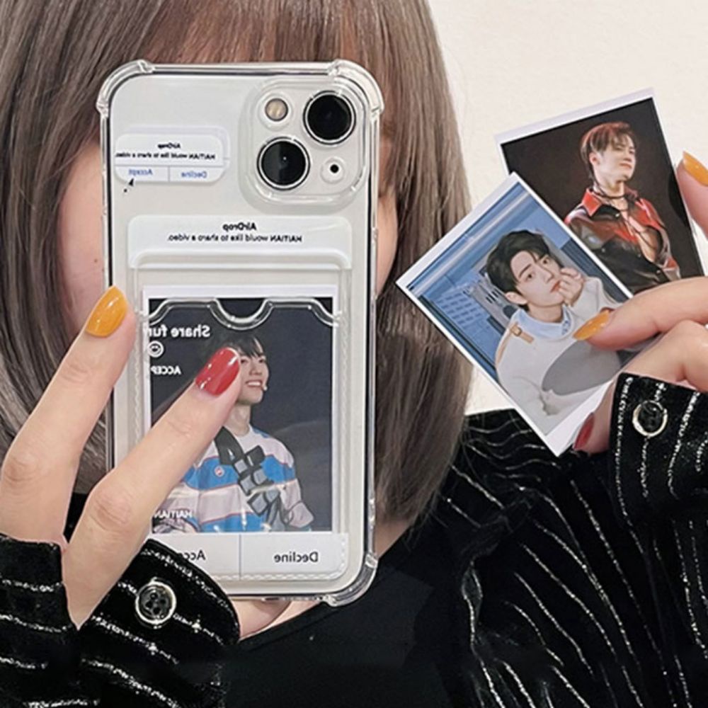 Ốp Điện Thoại TPU Mềm Trong Suốt Chống Sốc Chống Bụi Có Ngăn Đựng Thẻ Đơn Giản Cho IPhone 11 12 13 14 Pro Max 14 Plus