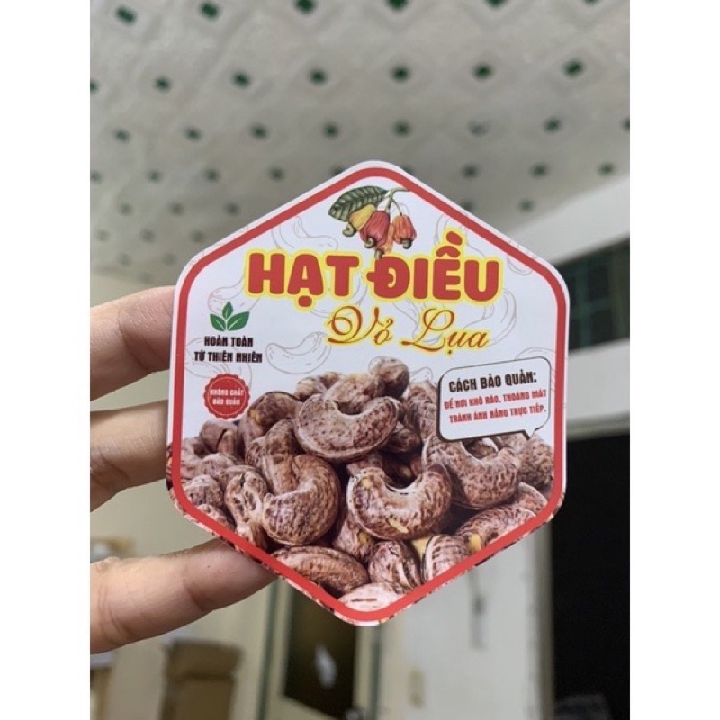 55 Tem Hạt Điều Vỏ Lụa 7x8cm Dán Thân Hộp Giá Rẻ